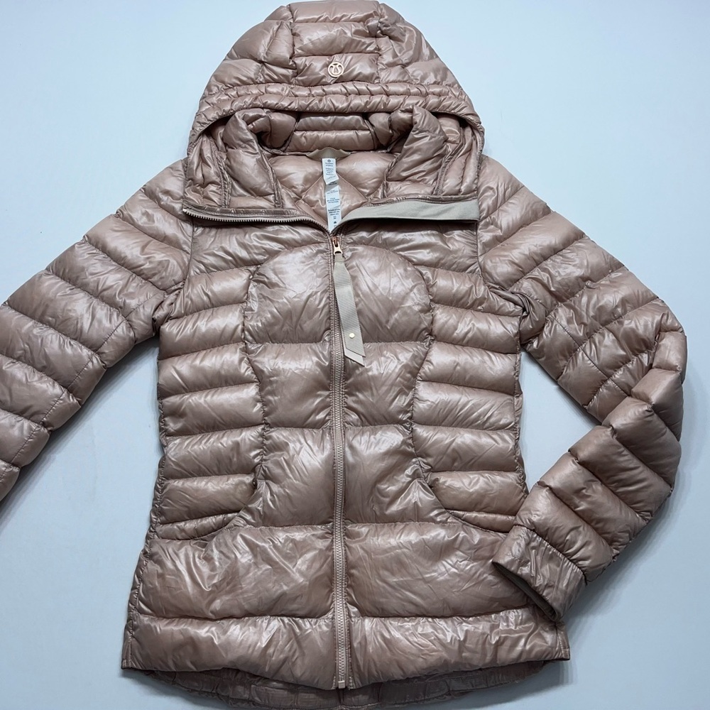 Lululemon Goose Down Puffer Jacket Womens Size 4 Fluffin Awesome Rose Gold Rare